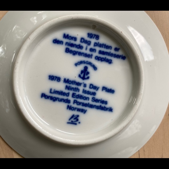 Mothers Day Plates. Porsgrund Norway. Vintage.set of 3 - Picture 4 of 6